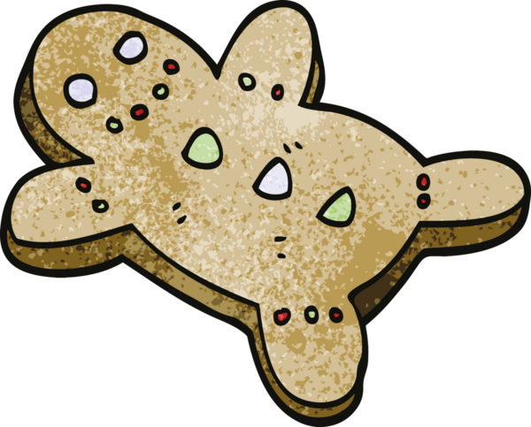 Bir insan tarafından çizilmiş karalama Noel kurabiyesi.