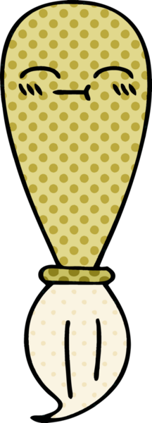 Bir insan tarafından çizilmiş bir boya fırçasının karikatürü.