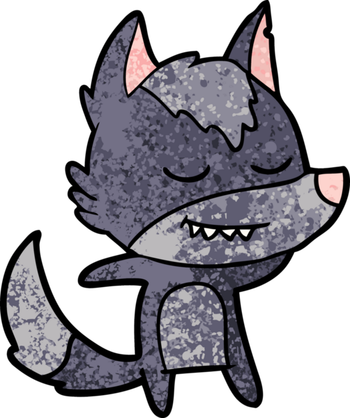 Bir insan tarafından çizilmiş dost canlısı bir kurt.