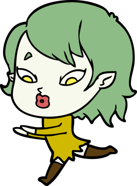 Bir insan tarafından çizilmiş şirin vampir kız çizgi filmi.