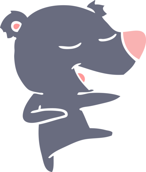 Bir insan tarafından çizilmiş düz renkli çizgi film ayısı