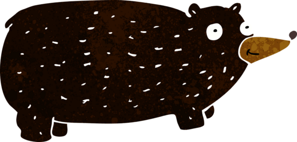 Bir insan tarafından çizilmiş komik çizgi film ayısı.