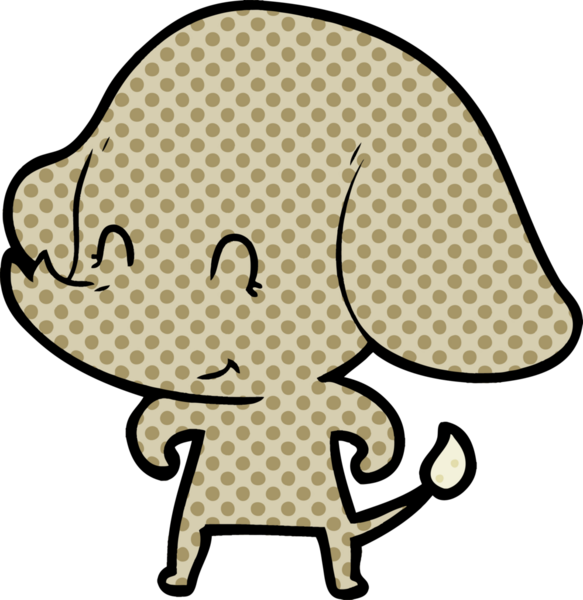 Bir insan tarafından çizilmiş şirin bir fil.