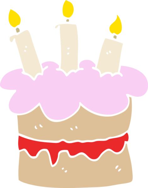 Bir insan tarafından çizilmiş karalama doğum günü pastası.