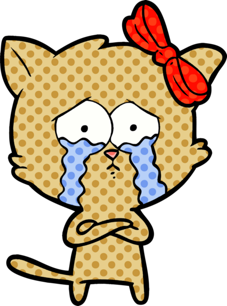 Bir insan tarafından çizilmiş çizgi film kedisi.