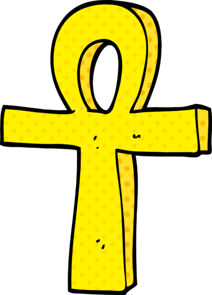 Bir insan tarafından çizilmiş bir ankh karalaması.