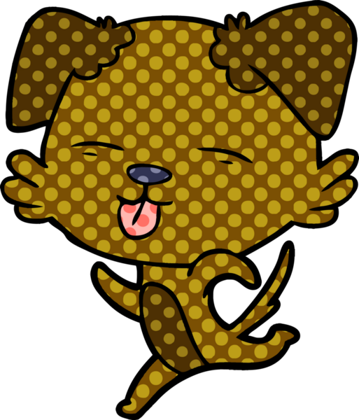 Bir insan tarafından çizilmiş bir çizgi film köpeği.