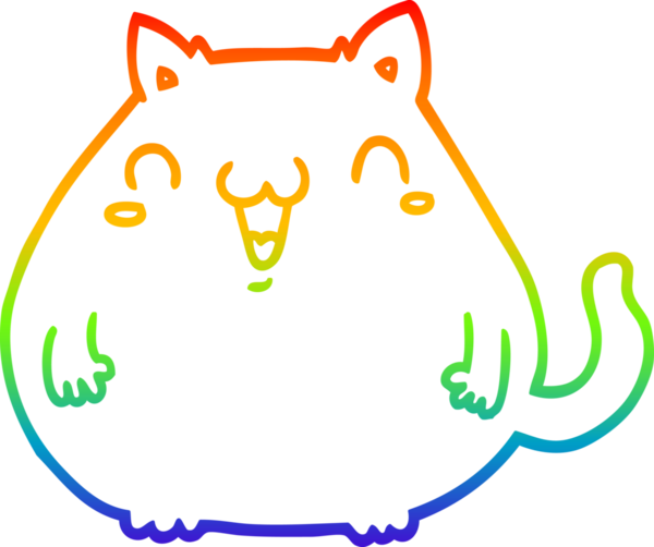 gökkuşağı gradyanı çizimi bir insan tarafından çizilmiş çizgi film kedisi