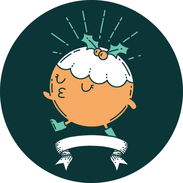 Bir insan tarafından çizilmiş dövme stili puding karakterinin simgesi.