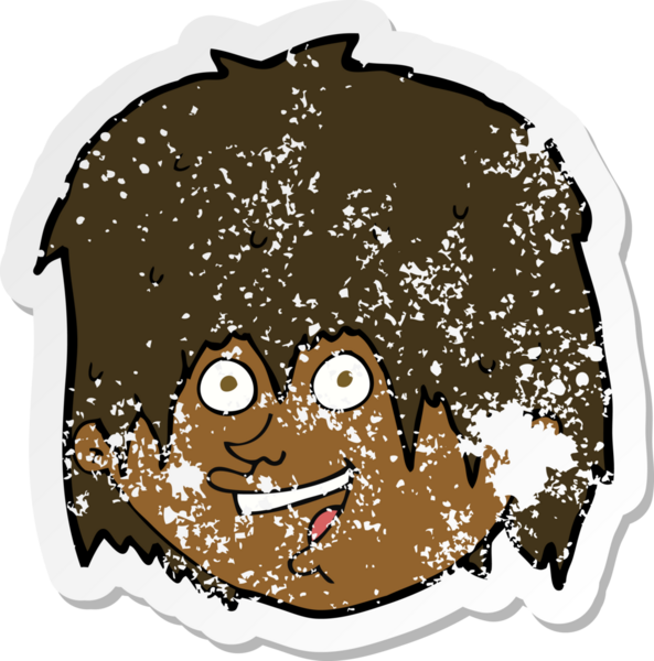 Bir insan tarafından çizilmiş mutlu bir adamın karikatür yapıştırması.