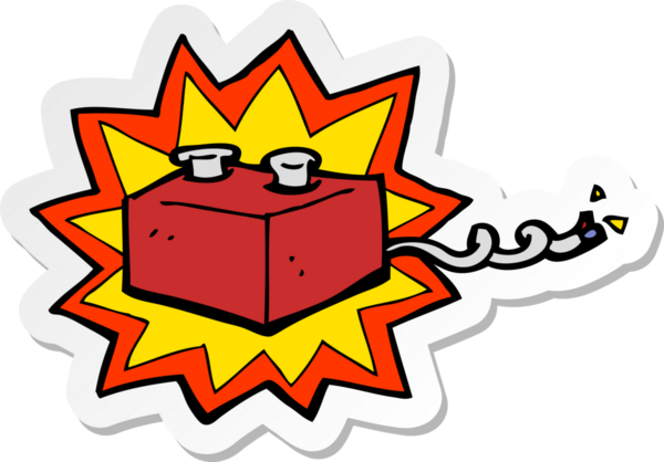 Bir insan tarafından çizilmiş karikatür bataryasının çıkartması.