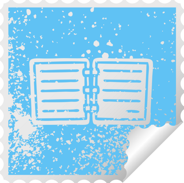 Bir insan tarafından çizilmiş not defterinin kare soyma etiketi.