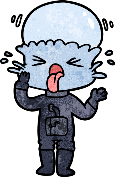 Bir insan tarafından çizilmiş garip bir uzaylı çizgi filmi.