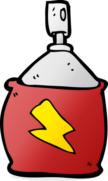 Bir insan tarafından çizilmiş çizgi film spreyi.