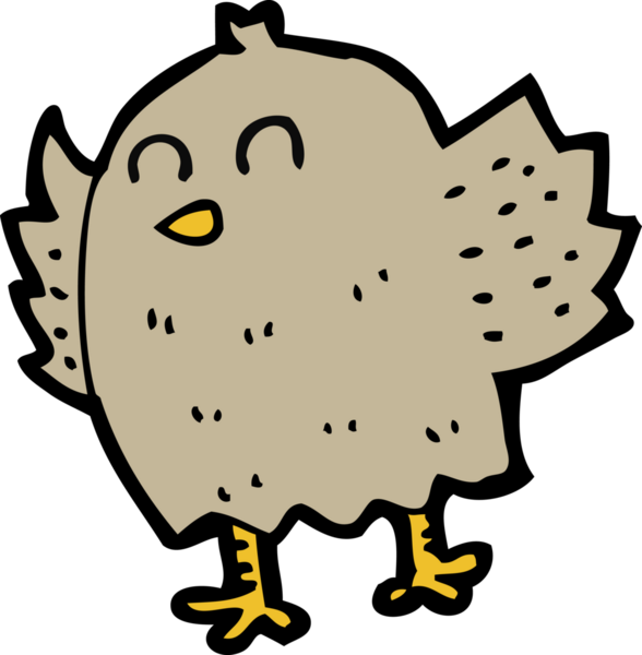 Bir insan tarafından çizilmiş çizgi film kuşu.