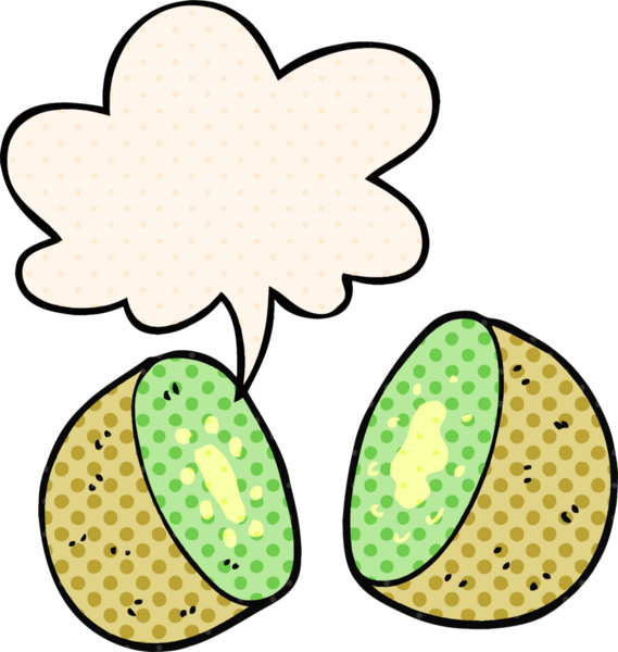 bir insan tarafından çizilmiş çizgi roman tarzında konuşma baloncuğu olan çizgi film kivi