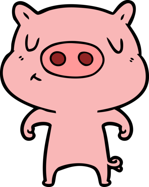 Bir insan tarafından çizilmiş çizgi film içerikli domuz.