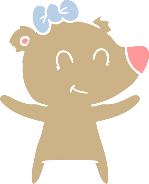 Bir insan tarafından çizilmiş dişi ayı düz renk karikatürü