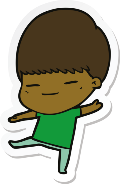 Bir insan tarafından çizilmiş kendini beğenmiş bir çocuğun çıkartması.