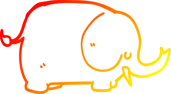 Bir insan tarafından çizilmiş karikatür fili çizimi