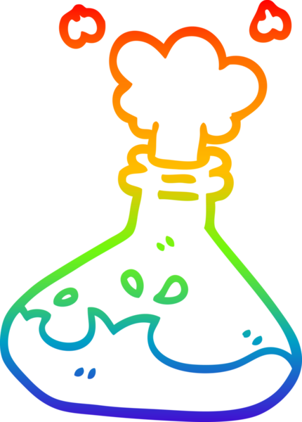 gökkuşağı gradyanı çizimi bir insan tarafından çizilmiş bir karikatür bilim deneyi