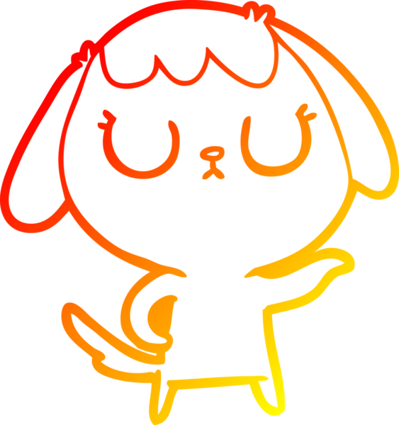 Bir insan tarafından çizilmiş sevimli bir köpeğin sıcak çizgi çizgisi.