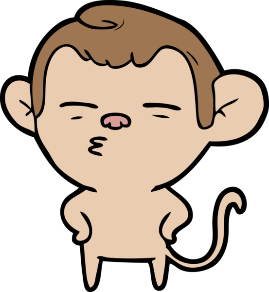 bir insan tarafından çizilmiş şüpheli maymun çizgi filmi