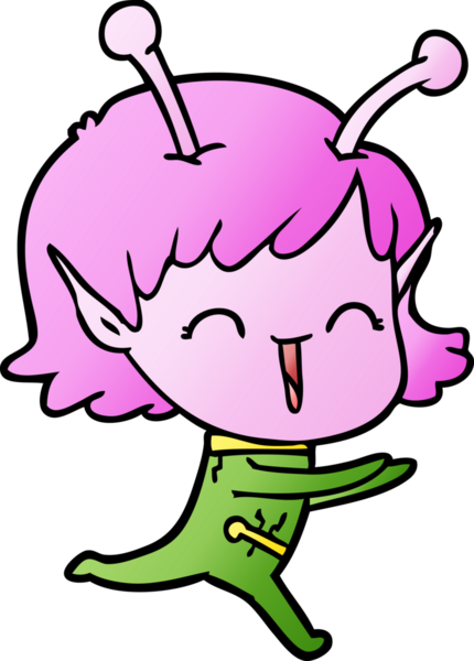 Bir insan tarafından çizilmiş uzaylı kız.