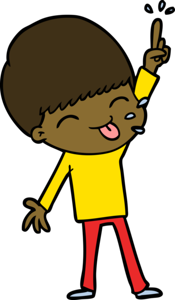 Bir insan tarafından çizilmiş mutlu çizgi film çocuğu.