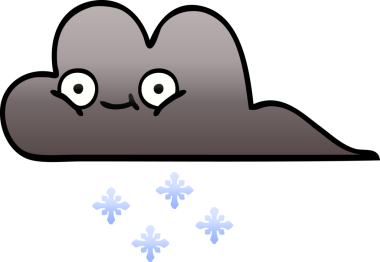 Bir insan tarafından çizilen kar bulutunun gölgeli karikatürü