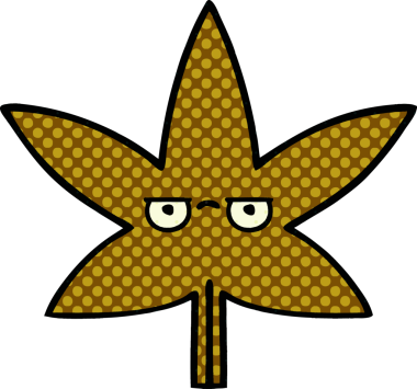 Bir insan tarafından çizilmiş güz yaprağının çizgi romanı.