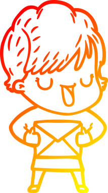 Bir insan tarafından çizilmiş bir karikatür kadın çizimi.