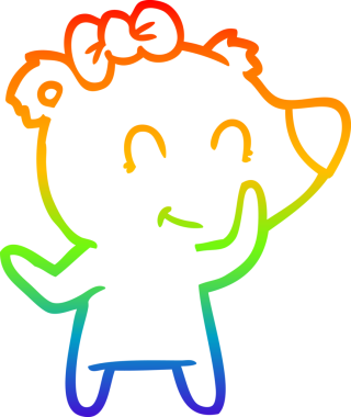 Bir insan tarafından çizilmiş dişi kutup ayısı çizgi filmi.