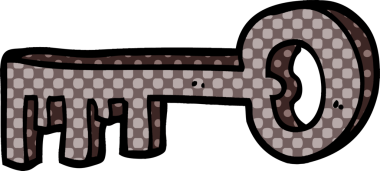 bir insan tarafından çizilmiş karikatür metal anahtarı.