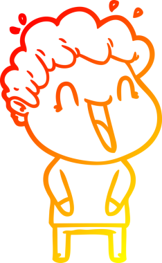 Bir insan tarafından çizilmiş mutlu bir adamın çizgi çizimi.