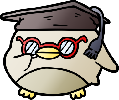 Bir insan tarafından çizilmiş akıllı yaşlı baykuş.