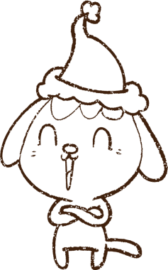 Bir insan tarafından çizilmiş Noel Köpeği Kömürü