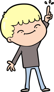 Bir insan tarafından çizilmiş mutlu çocuk çizgi filmi.