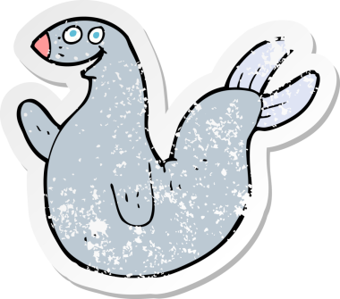 Bir insan tarafından çizilmiş, kederli bir karikatür çıkartması.