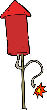 bir insan tarafından çizilmiş havai fişek karikatürü