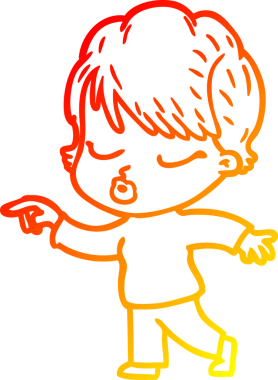 Bir insan tarafından çizilmiş gözleri olan çizgi film kadını çizimi.