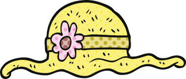 Bir insan tarafından çizilmiş çizgi roman tarzı hasır şapka.