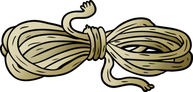 Bir insan tarafından çizilmiş çizgi film halatı.