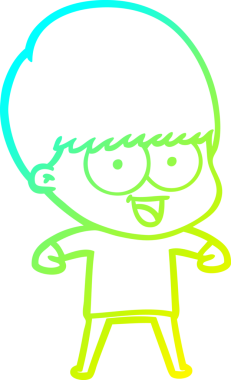 Bir insan tarafından çizilmiş mutlu çizgi film çocuğu çizimi.