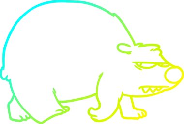 Bir insan tarafından çizilmiş kızgın bir ayının soğuk çizgi çizimi.