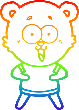 Bir insan tarafından çizilmiş gülen oyuncak ayının çizdiği gökkuşağı gradyan çizgisi.