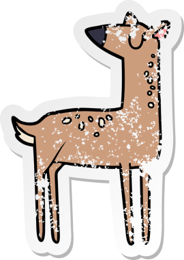 Bir insan tarafından çizilmiş karikatür geyiğinin sıkıntılı çıkartması.