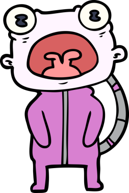 Bir insan tarafından çizilmiş garip uzaylı çizgi filmi.