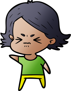 Bir insan tarafından çizilmiş kızgın bir kız.