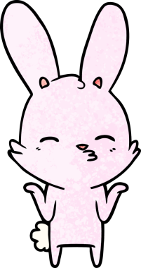 Bir insan tarafından çizilmiş meraklı tavşan çizgi filmi.